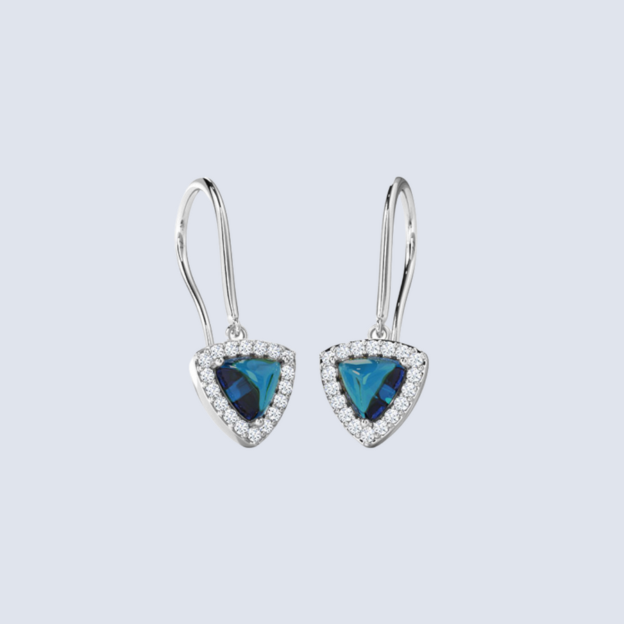 TRIGON BLUE TOPAZ EARRINGS