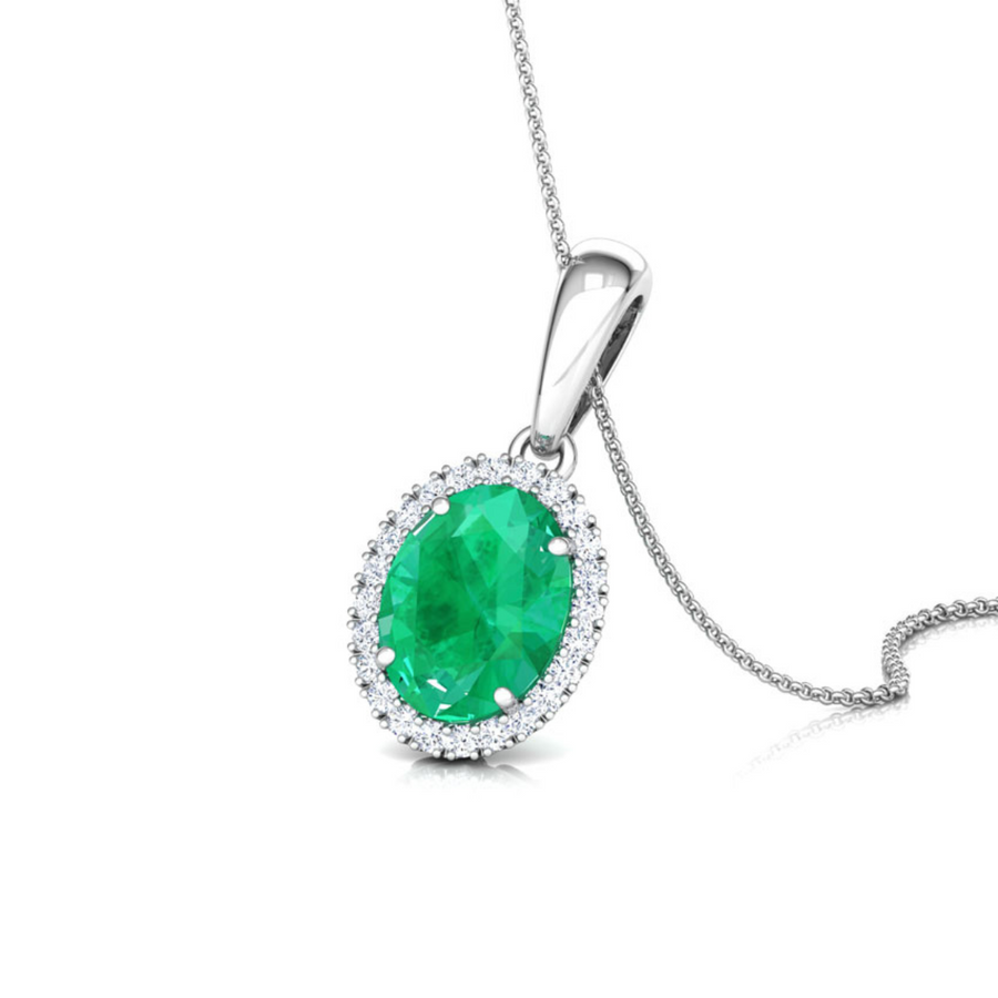 OVAL CUT FANCY EMERALD PENDANT