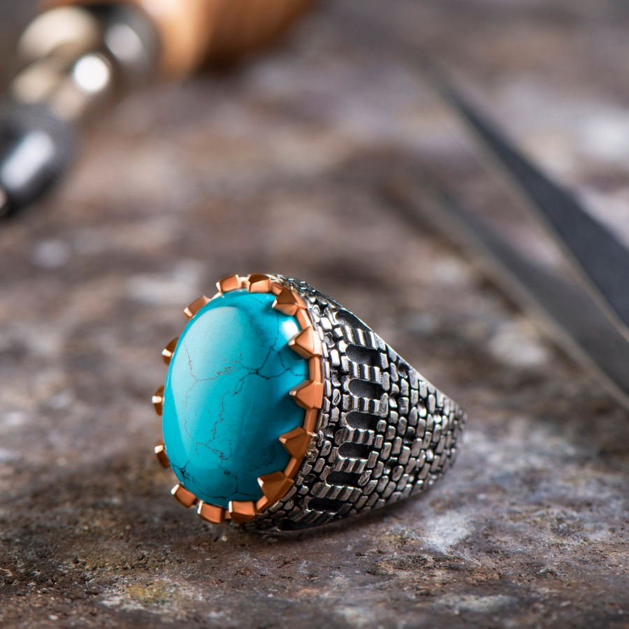 OVAL TURQUOISE OTTOMAN RING