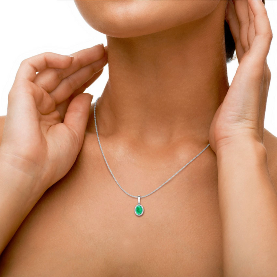 OVAL CUT FANCY EMERALD PENDANT