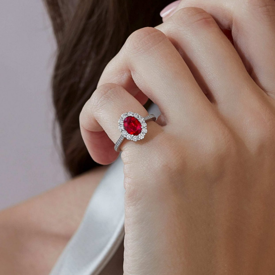 OVAL RED RUBY RING