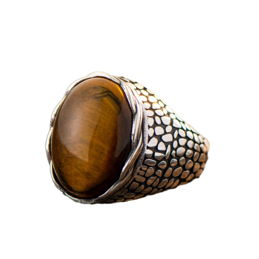 NATURAL TIGER EYE OTTOMAN RING