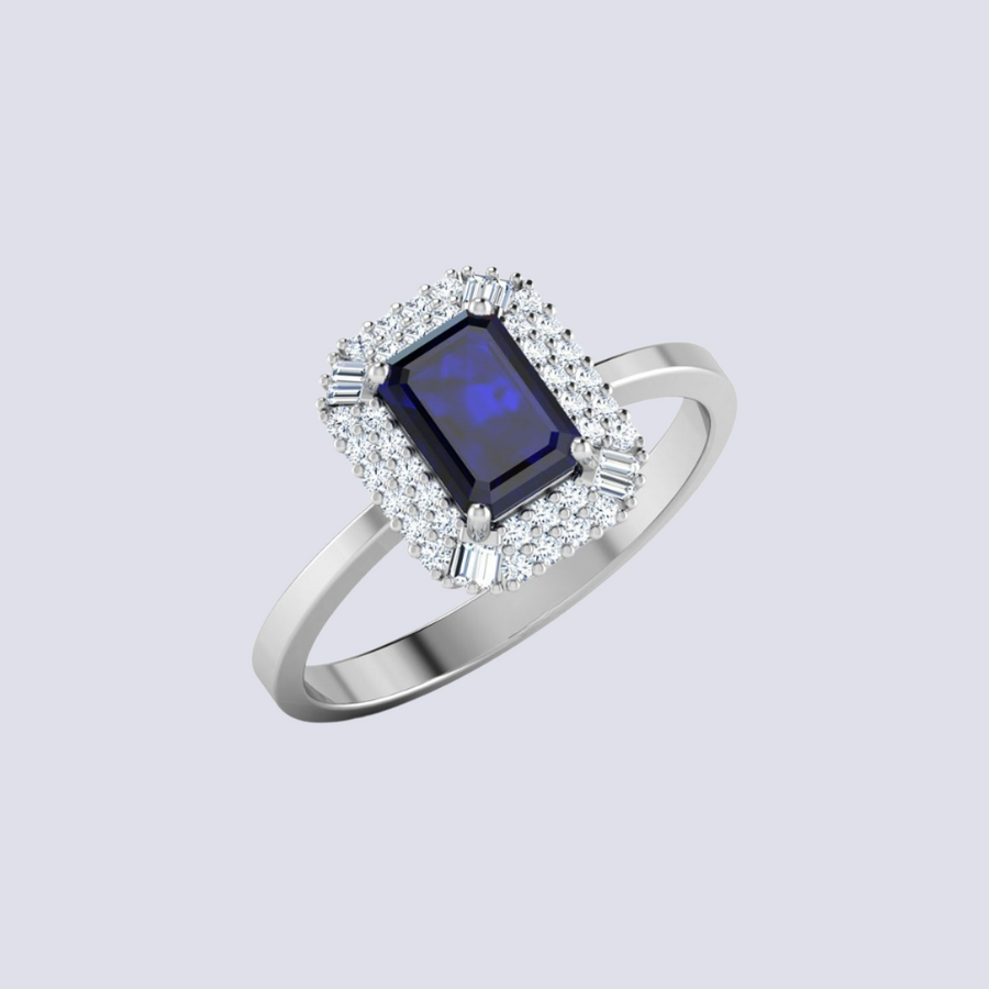 BLUE SAPPHIRE BAGUETTE RING